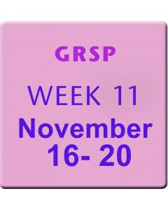 Week 11, Nov 16-20, 2015, GRSP