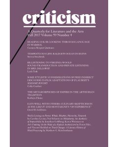 Criticism, Volume 59, Number 4, Fall 2017
